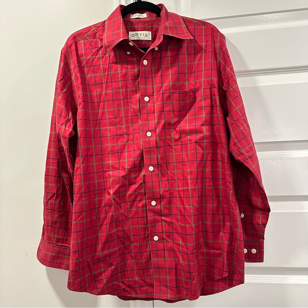 Orvis Men's Red Checkered Shirt